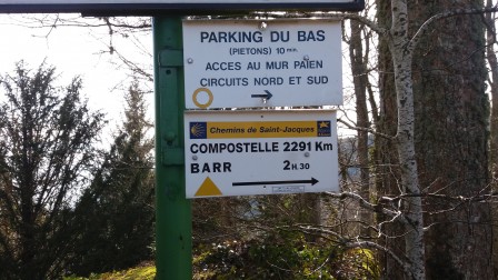 Premier panneau pour Compostelle